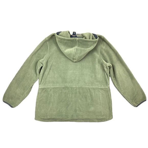 Woolrich green fleece zip up jacket with hood - Picture 2 of 5